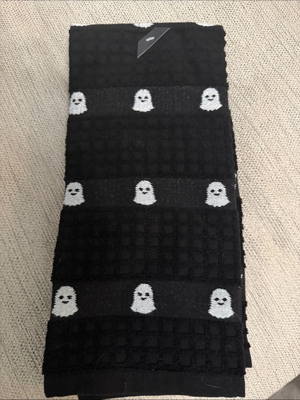 Black Ghost Pattern Hand Towels
